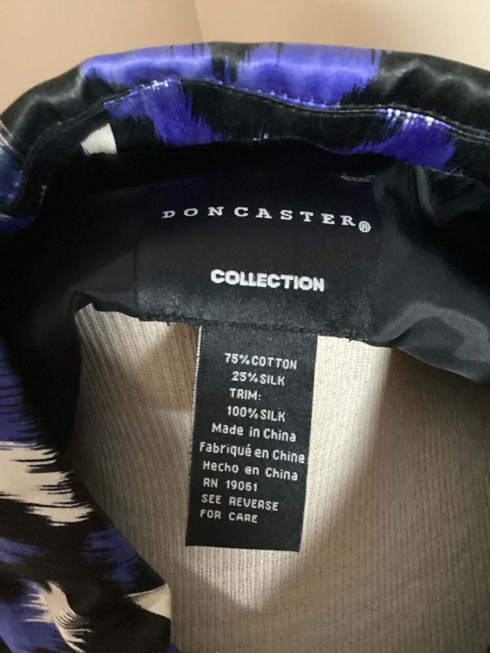 Doncaster Collection Silk Blend Ikat Print Toggle Jacket - Picture 2 of 4
